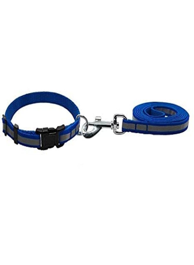 Pups&Pets Adjustable 15 mm Leash and Collar Set Reflective Nylon Puppy for All Breeds Dogs, Cat and Puppies (Color as per Availability) - Image 1